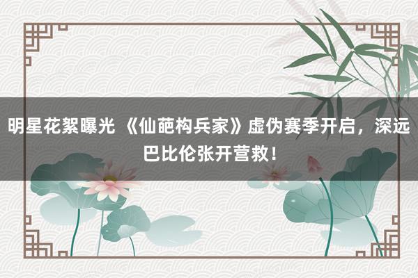 明星花絮曝光 《仙葩构兵家》虚伪赛季开启，深远巴比伦张开营救！