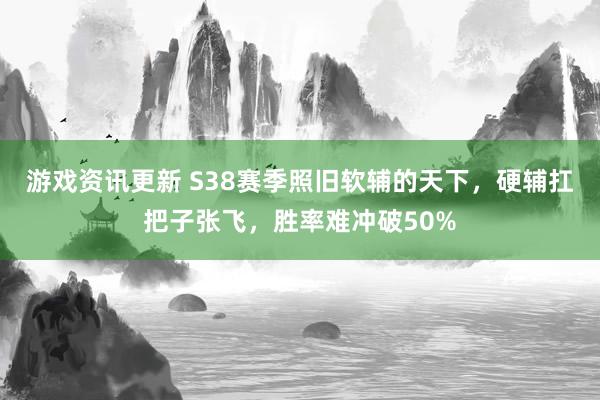 游戏资讯更新 S38赛季照旧软辅的天下，硬辅扛把子张飞，胜率难冲破50%