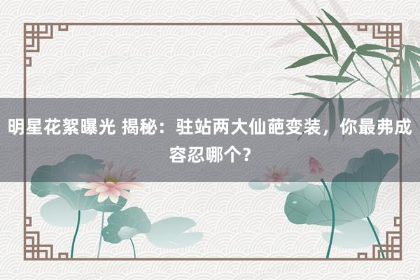 明星花絮曝光 揭秘：驻站两大仙葩变装，你最弗成容忍哪个？