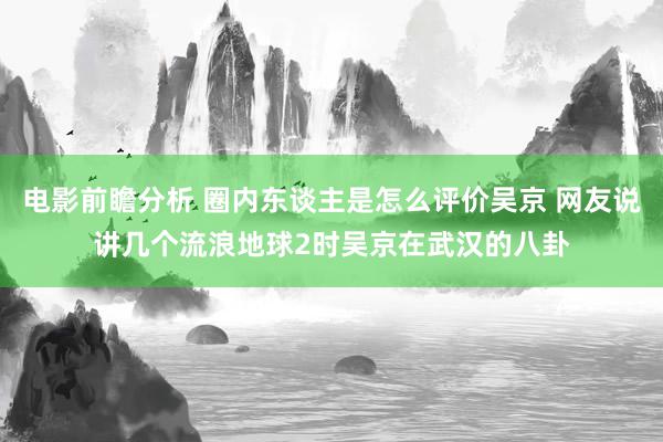 电影前瞻分析 圈内东谈主是怎么评价吴京 网友说讲几个流浪地球2时吴京在武汉的八卦