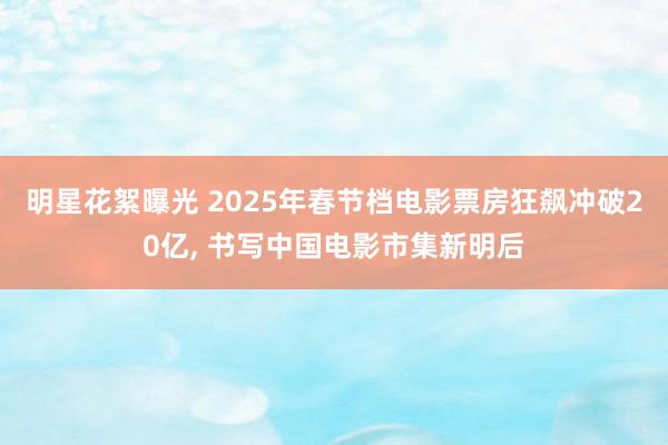 明星花絮曝光 2025年春节档电影票房狂飙冲破20亿, 书写中国电影市集新明后